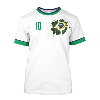 Camisa seleção brasileira Copa do Mundo Branco camiseta Brasil Adulto Masculina Feminina