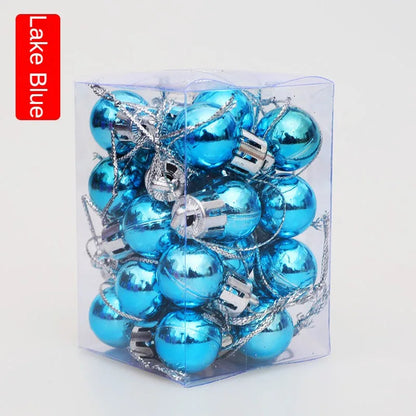 Mini Bola Decoração De Árvore De Natal 24 Peças De Pingente De Natal 2 Cm, Decoração