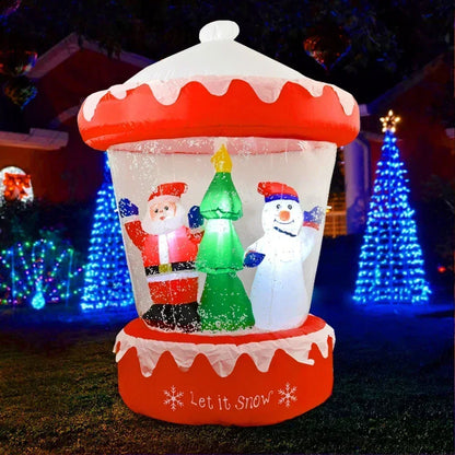 Papai Noel Inflável de 6 pés, Decoração de Quintal de Natal, Luzes LED para Festa, Gramado
