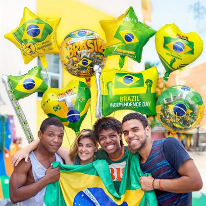 Balões de Copa do Mundo 8 peças Balões Amarelo Verde Brasil Para Festa Copa do Mundo