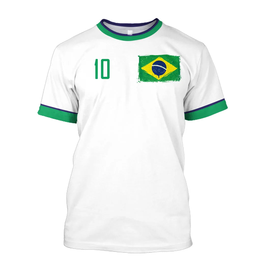Camisa seleção brasileira Copa do Mundo Branco camiseta Brasil Adulto Masculina Feminina