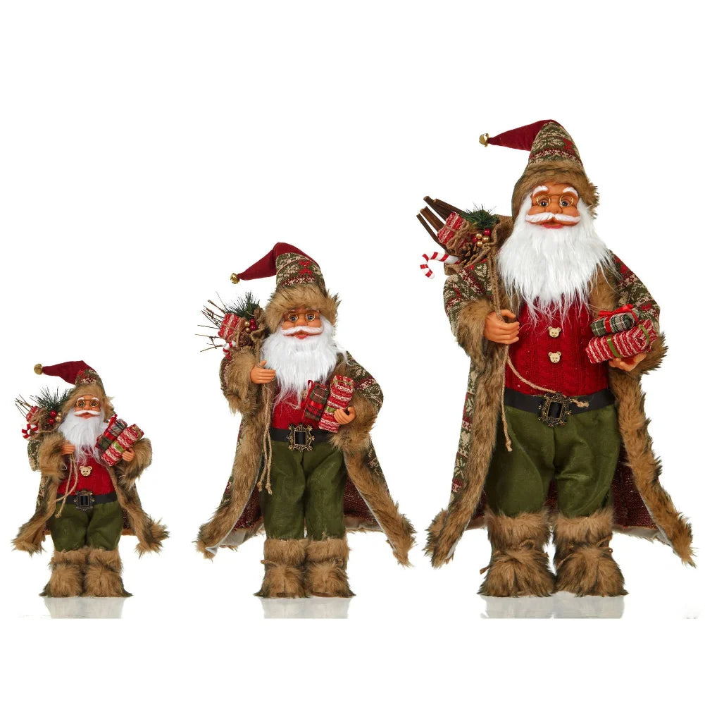 Enfeite Papai Noel Natal Estatuetas de Papai Noel | Figura de Natal de Papai Noel em pé