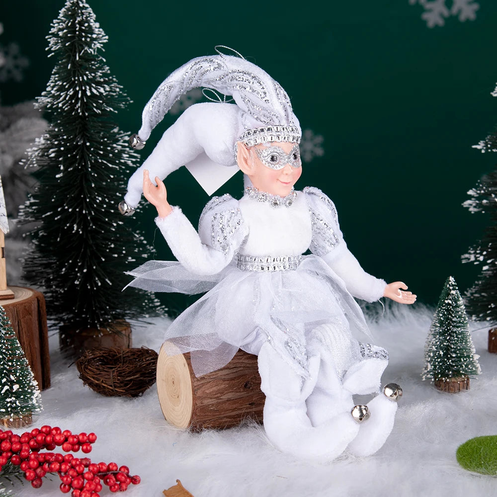 Fada do País das Maravilhas do Inverno de Natal, Grande - 45cm, Palhaço de Natal Decorativo