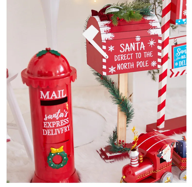 Caixa de correios pirulito estátua de caixa de correio de natal decorações natal decoração