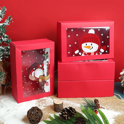 Caixa Pacote 1 Caixas de Biscoito de Natal Janela, Caixas de Presente de Papel Vermelho