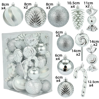 Bola de natal 36 peças enfeites de bola de Natal em formato especial, decoração de festa