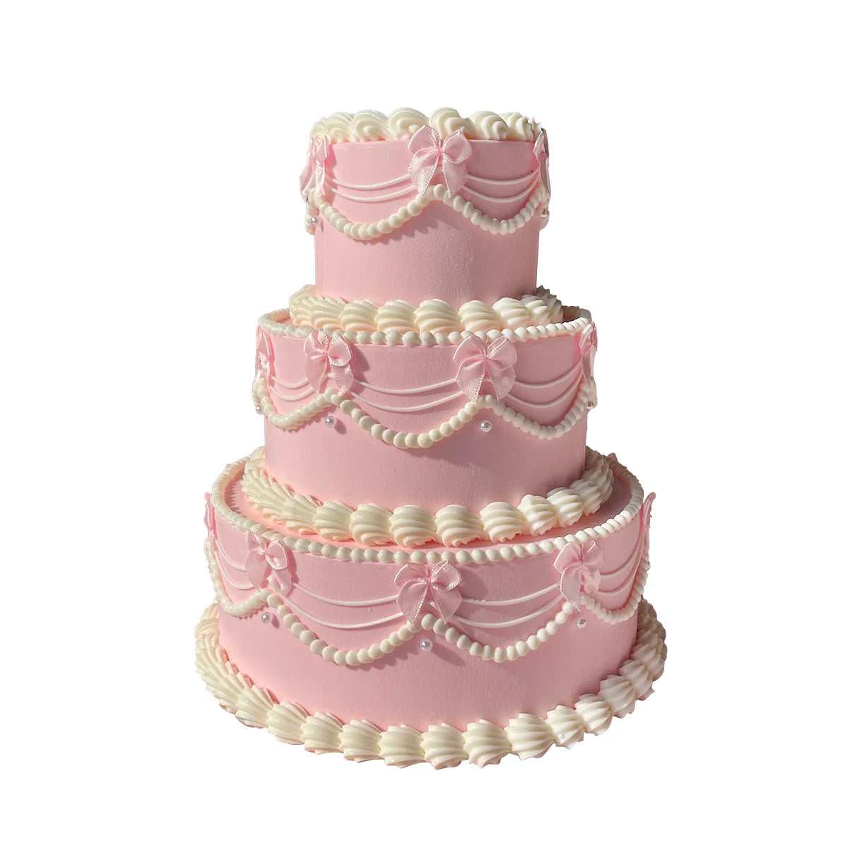 Enfeites Bolo Fake Cupcakes em Arco de Aniversário, Laços de Fita Rosa Claro, Decorações Altas para Arco