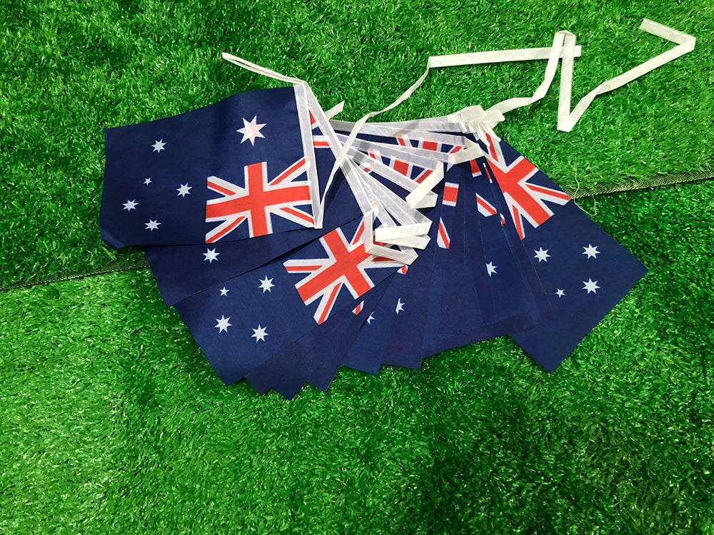 Bandeirinhas Copa do Mundo Cordão de bandeira da Austrália, 50 peças, faixa australiana