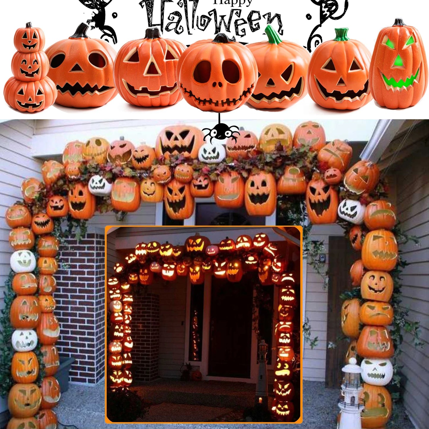 Luzes de abóbora, lanterna de abóbora, abóbora de Halloween, luz noturna LED e abóbora