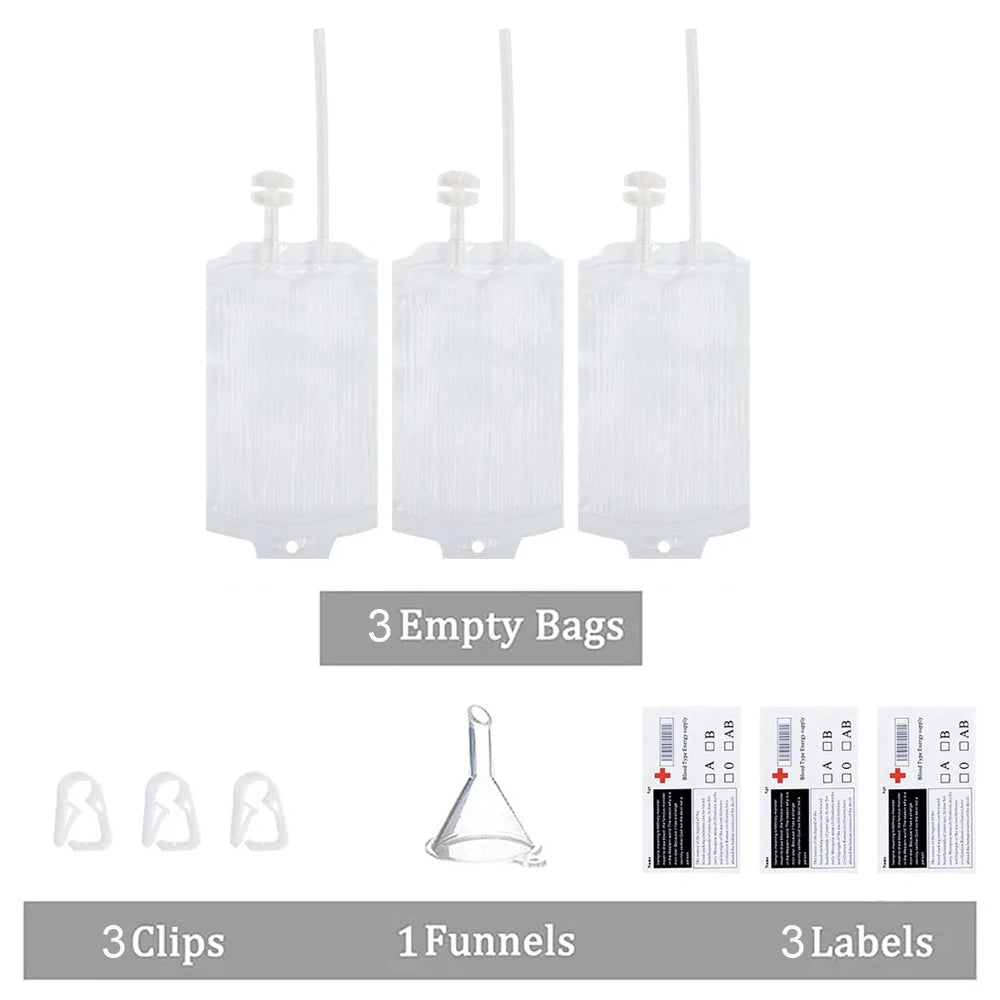 Sacos Sangue Halloween 10 Peças Saco de Sangue Halloween Sacos Sangue Reutilizáveis