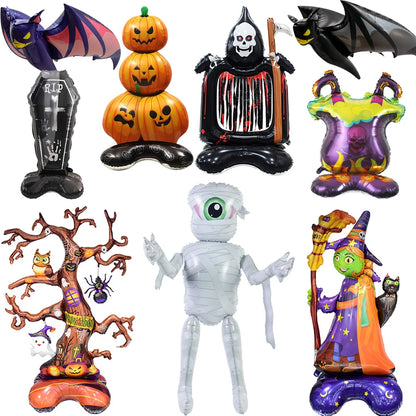 Balões grandes de Halloween Balões de esqueleto em pé Balão assustador base Balão