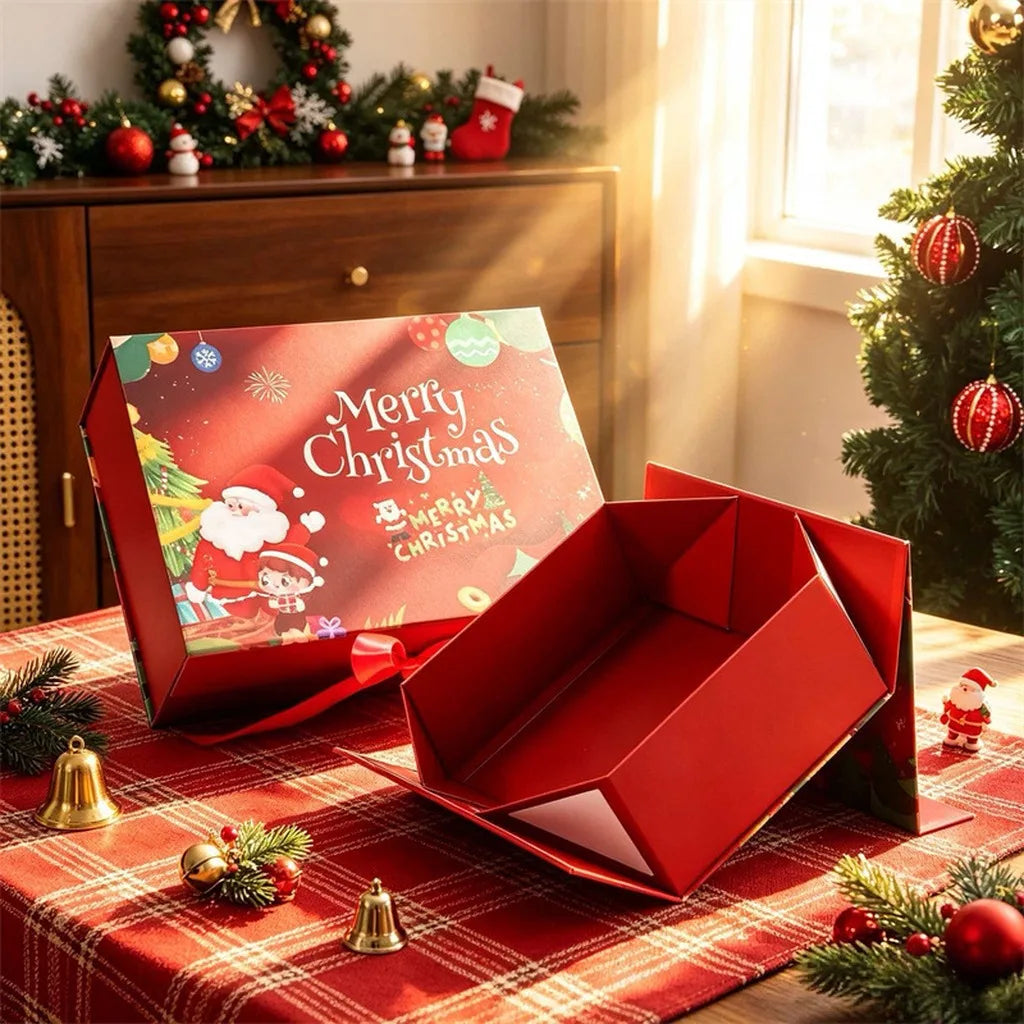 Caixa Presente de Natal Linda Caixas de Armazenamento de Papelão Decorativas de Natal
