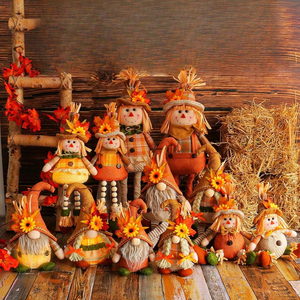Kit Boneco Espantalho Decorativo Para Festa Junina - Januário E Lindinha 21.25 Pol./54cm