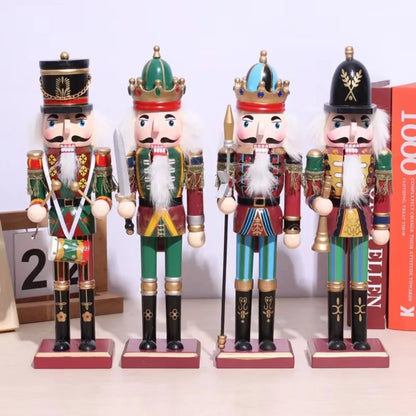 Quebra-Nozes Natal, Boneca Soldado Tradicional de Madeira Pintada, 30cm e Decorações