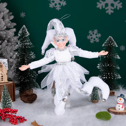Fada do País das Maravilhas do Inverno de Natal, Grande - 45cm, Palhaço de Natal Decorativo
