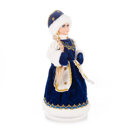 Papai Noel Grande Muñeco Cajado Azul Claro Figura do Papai Noel Ded Moroz Natalino