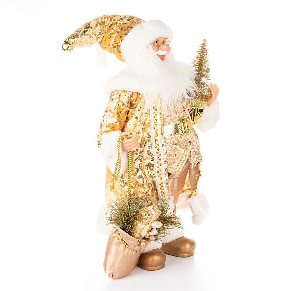 Boneco Papai Noel 60Cm Com Dourado