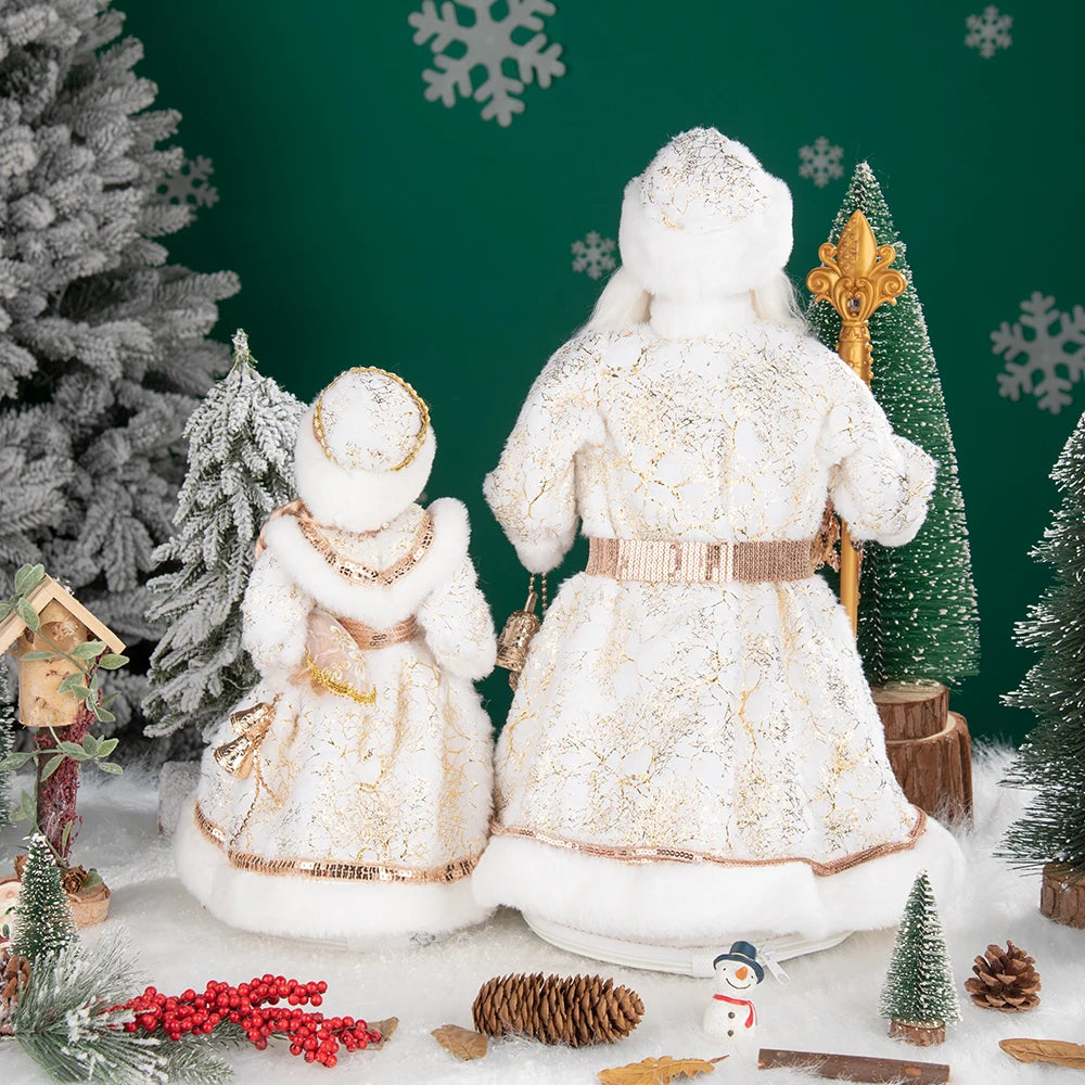 Papai Noel Grande Muñeco Cajado Azul Claro Figura do Papai Noel Ded Moroz Natalino