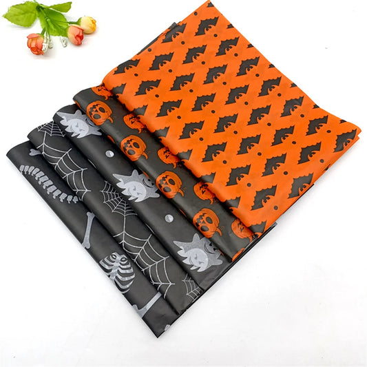 Papel de Seda Decorativo (Papel Tecido) com Estampas Temáticas de Halloween 50cm*35cm