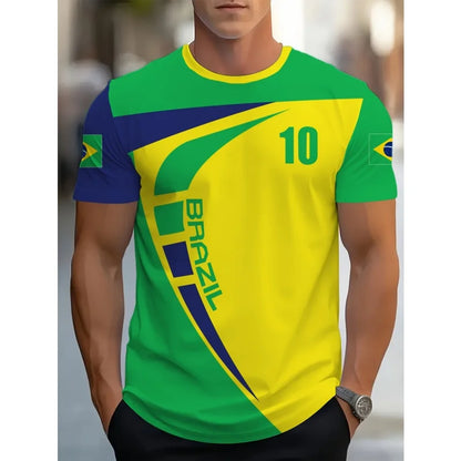 Camisa de Futebol Copa do Mundo para Homens e Mulheres 10 Pele Brasil Adulto Futebol