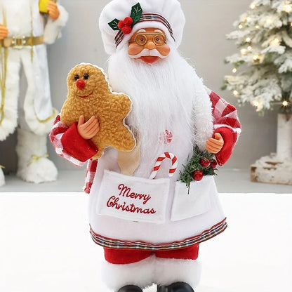 Boneco Chef de Natal, Figura do Papai Noel, Decoração de Natal, Estátua de Cozinheiro