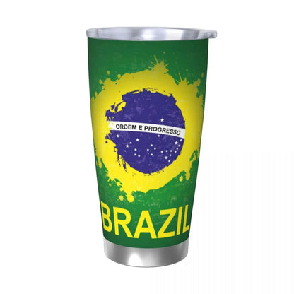 Caneca de copa do mundo café isolada com bandeira do Brasil copo volta às aulas 590 ml
