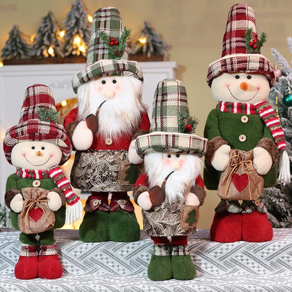 Boneco de Neve Alce em Pé, Boneco com Chapéu de Serapilheira, Pelúcia para Decoração