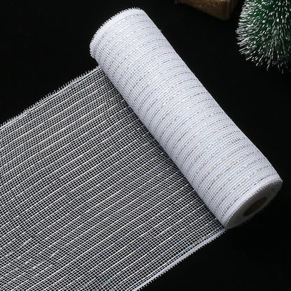 Fita de Malha de Natal Rolo de Tule com Glitter para Árvore e Guirlanda