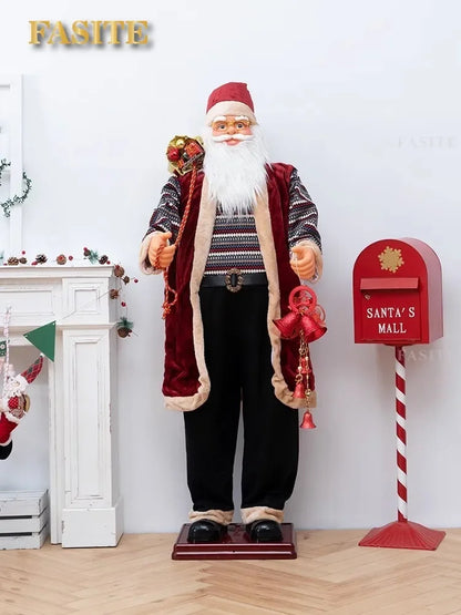 Papai Noel Dançante Animado Shopping Em Tamanho Real, Papai Noel Dançante Cantando