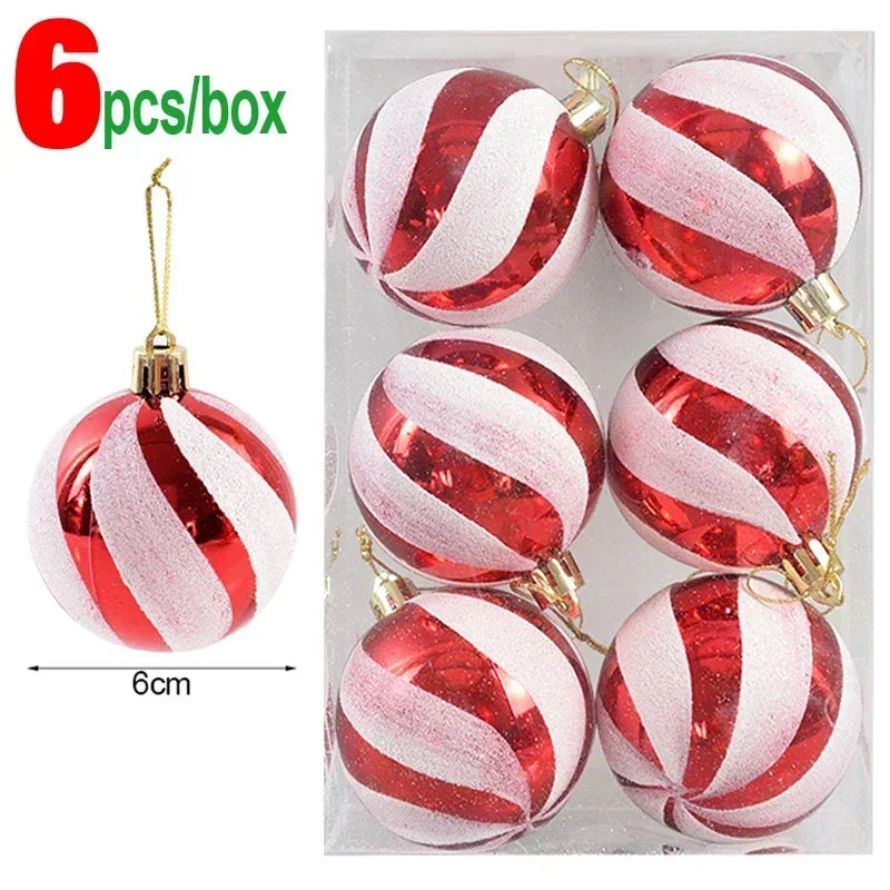 Bola Árvore de Natal Colorida Pintura 24 Peças de Enfeites de Bola de Natal, 6 cm Enfeites