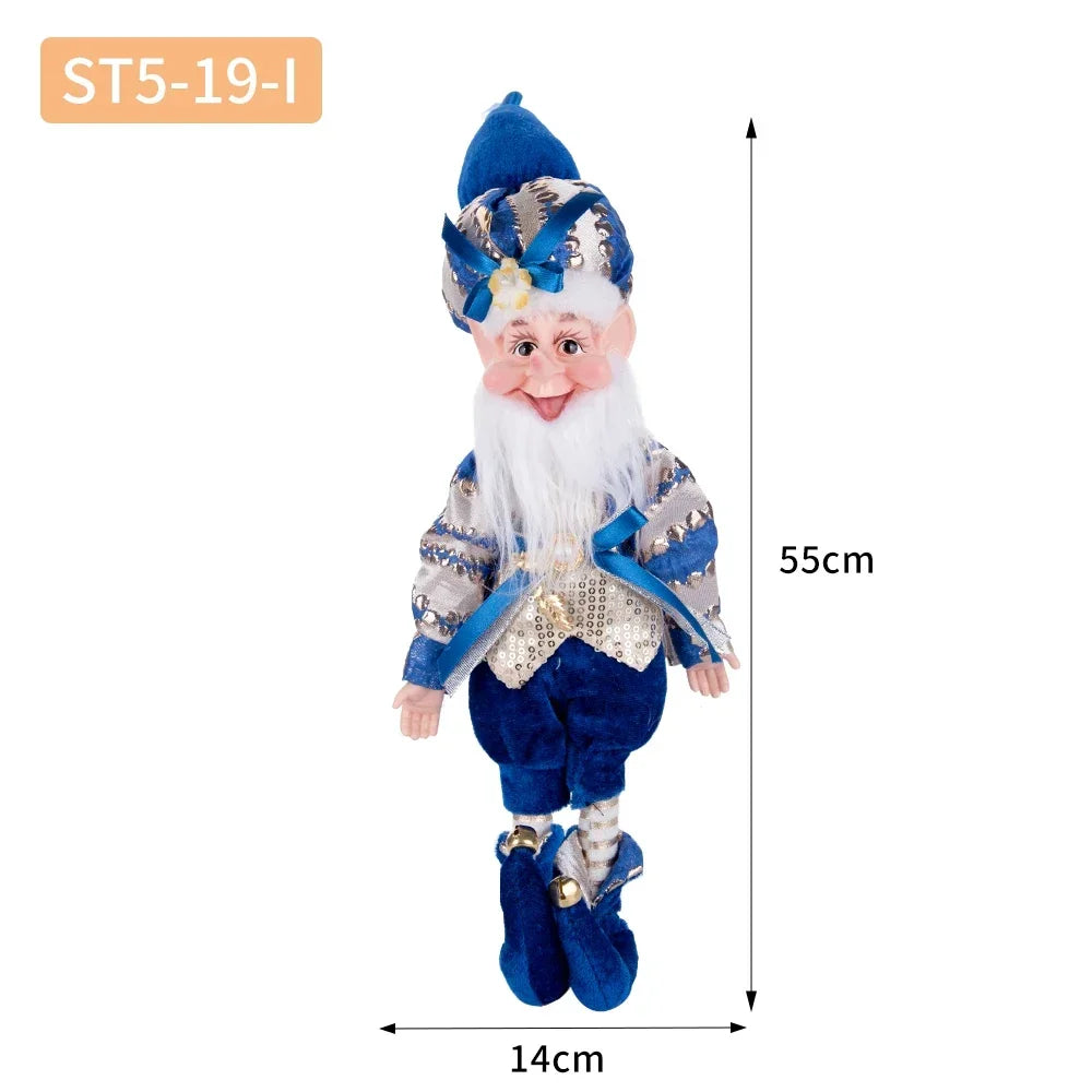Enfeite Elfo Verde e Vermelho 45cm e 55cm Merita, Personagens Natalinos para Decoração