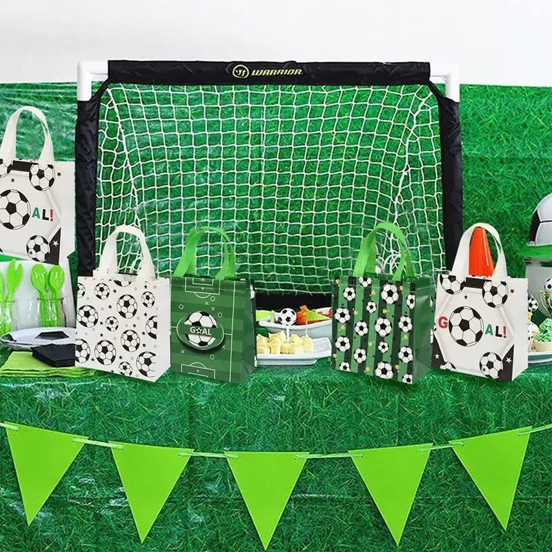 Bolsas Copa do Mundo De Tecido Não Tecido Com Tema De Futebol, 4 Peças, Multiuso