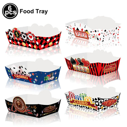 Cassio Poke 25 Peças de topo de cupcake com glitter, tema Vegas, palitos de dente e palitos