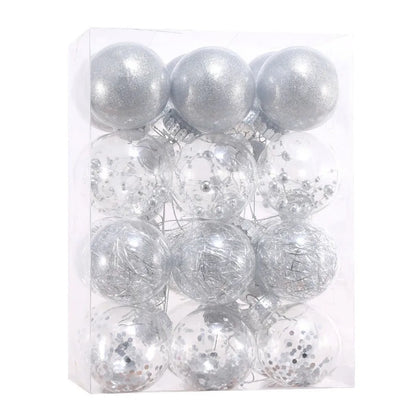 kits de Bolas Natal Inquebráveis (Geralmente com 24 Unidades de 4 cm), Feitas de Plástico Resistente