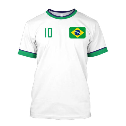 Camisa seleção brasileira Copa do Mundo Branco camiseta Brasil Adulto Masculina Feminina