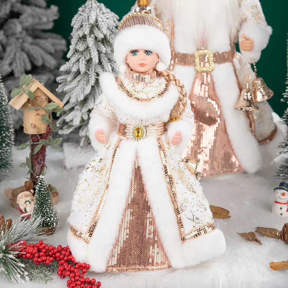 Papai Noel Grande Muñeco Cajado Azul Claro Figura do Papai Noel Ded Moroz Natalino