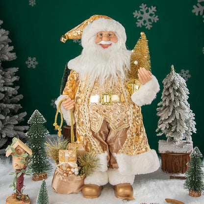 Boneco Papai Noel 60Cm Com Dourado