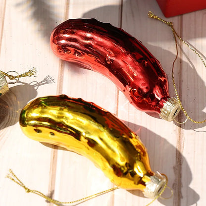 Pepino natalino decorativo 1 peça enfeites de natal em formato picles, decoração natalina
