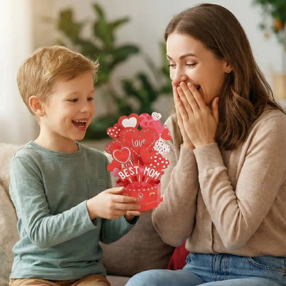Cartão Pop Up 3D da Filha Cartões Feliz Dia das Mães para Melhor Mãe Cartão 3D Envelope