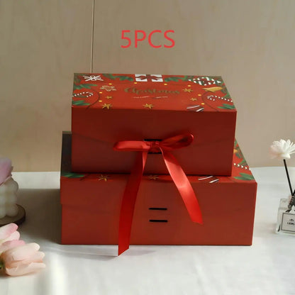 Caixa de Presente Dobrável de Natal em Papel Rígido com Tampa Caixa de Presente de Natal