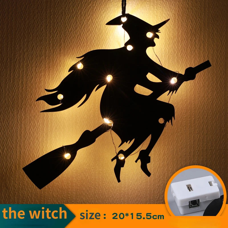 Morcego Halloween - Luz da janela do castelo para decoração Halloween - Decoração festa