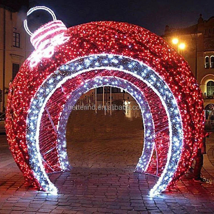 Bola de Natal  Shopping Grande LED Exterior Metal Decorativa Arco decorativo de Natal 3m