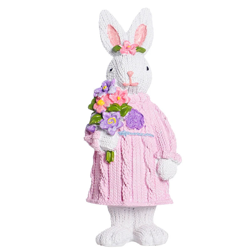 Boneco Coelho da Páscoa Roupas Coelhinhos de resina artesanais em formato de cenoura