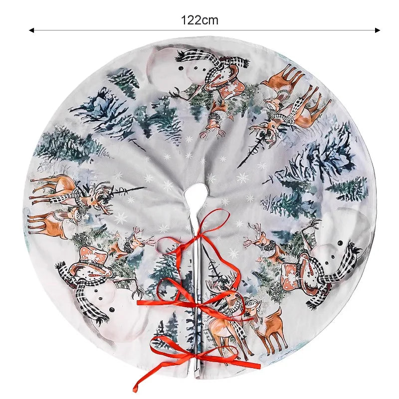 Saia para árvore de Natal, 75 até 122 cm, boneco de neve, rena, floco de neve, saia clássica