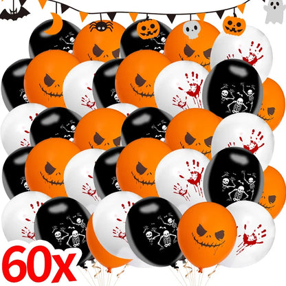 Kit de guirlanda de arco de balões de Halloween 60 peças de balões de látex laranja e preto