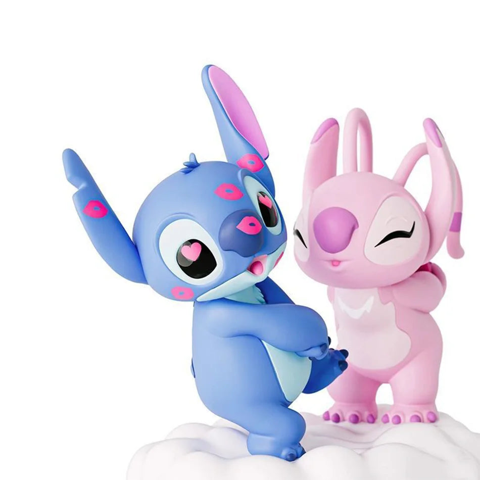 Lilo Stitch Boneco ação figure stitch e angel casal beijo namorados