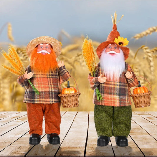 Boneco de espantalho Festa Junina da estação da colheita - menino e sentados à mão