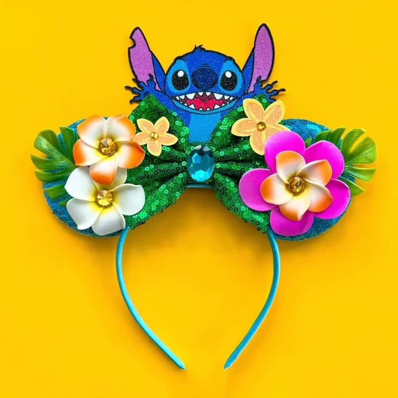 Tiaras Acessórios Disney orelha de rato com laço brilhante, Lantejoula de dupla celebração