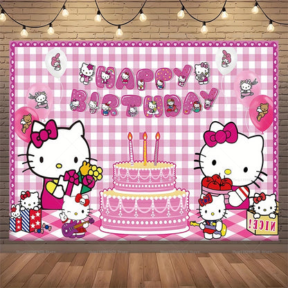 Cenários para festa Hello Kitty Girls  para festa de aniversário de gatinho, lembrancinhas