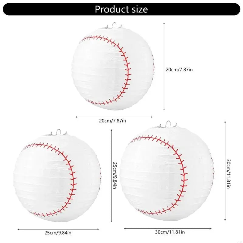 6 Peças lanternas de papel esportivas 20,32 cm beisebol basquete futebol esportes